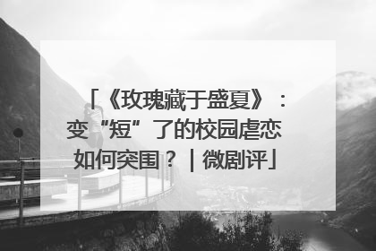 《玫瑰藏于盛夏》：变“短”了的校园虐恋如何突围？｜微剧评