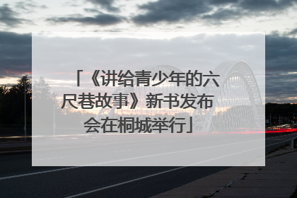 《讲给青少年的六尺巷故事》新书发布会在桐城举行