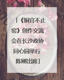 《铜官不止窑》创作交流会在长沙政协同心园举行 陈刚出席