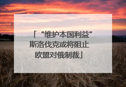 “维护本国利益” 斯洛伐克或将阻止欧盟对俄制裁
