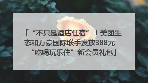 “不只是酒店住宿”！美团生态和万豪国际联手发放388元“吃喝玩乐住”新会员礼包
