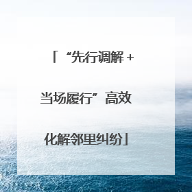 “先行调解＋当场履行”高效化解邻里纠纷