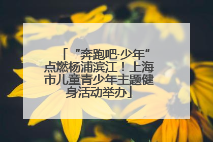 “奔跑吧·少年”点燃杨浦滨江！上海市儿童青少年主题健身活动举办