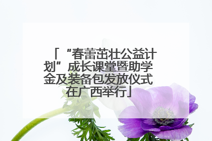 “春蕾茁壮公益计划”成长课堂暨助学金及装备包发放仪式在广西举行