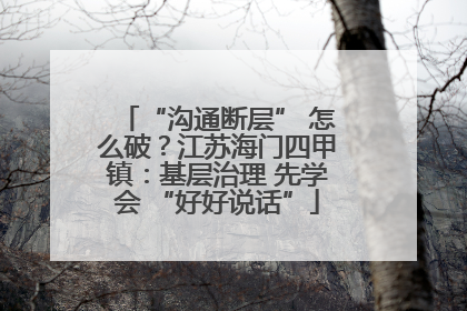 “沟通断层” 怎么破？江苏海门四甲镇：基层治理 先学会 “好好说话”