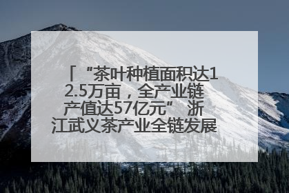 “茶叶种植面积达12.5万亩，全产业链产值达57亿元” 浙江武义茶产业全链发展“加速度”