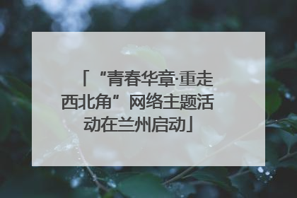 “青春华章·重走西北角”网络主题活动在兰州启动