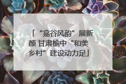 “龛谷风韵”展新颜 甘肃榆中“和美乡村”建设动力足