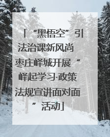 “黑悟空”引法治课新风尚 枣庄峄城开展“峄起学习·政策法规宣讲面对面”活动