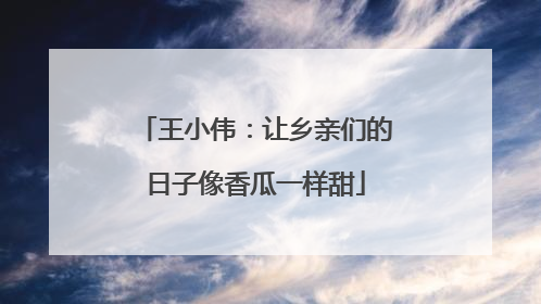 王小伟：让乡亲们的日子像香瓜一样甜