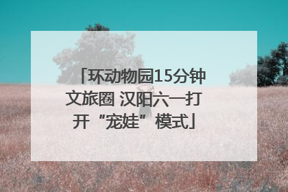 环动物园15分钟文旅圈 汉阳六一打开“宠娃”模式
