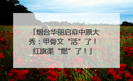 烟台华丽启幕中原大秀：甲骨文“活”了！红旗渠“燃”了！