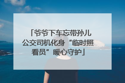 爷爷下车忘带孙儿 公交司机化身“临时照看员”暖心守护