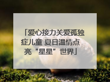 爱心接力关爱孤独症儿童 夏日温情点亮“星星”世界