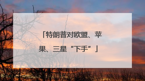 特朗普对欧盟、苹果、三星“下手”