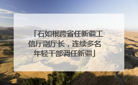 石如根跨省任新疆工信厅副厅长，连续多名年轻干部调任新疆