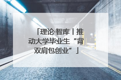 理论·智库丨推动大学毕业生“背双肩包创业”