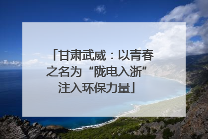 甘肃武威：以青春之名为“陇电入浙”注入环保力量