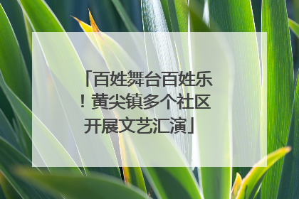 百姓舞台百姓乐！黄尖镇多个社区开展文艺汇演