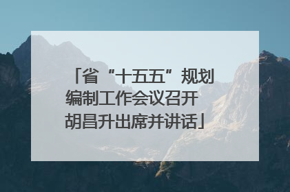 省“十五五”规划编制工作会议召开 胡昌升出席并讲话