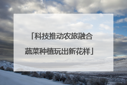 科技推动农旅融合 蔬菜种植玩出新花样