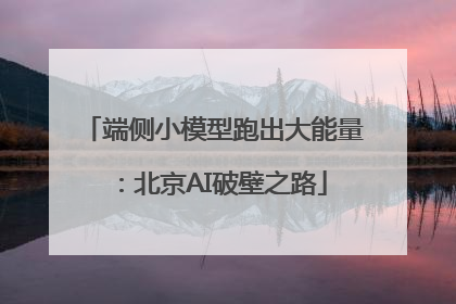 端侧小模型跑出大能量：北京AI破壁之路