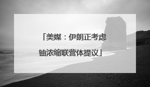 美媒：伊朗正考虑铀浓缩联营体提议