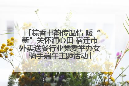 粽香书韵传温情 暖“新”关怀润心田 宿迁市外卖送餐行业党委举办女骑手端午主题活动