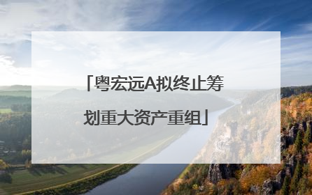 粤宏远A拟终止筹划重大资产重组
