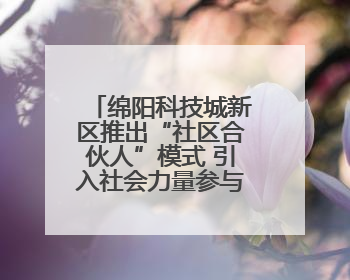 绵阳科技城新区推出“社区合伙人”模式 引入社会力量参与民生共建共治