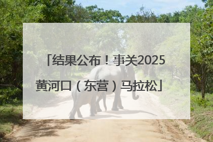 结果公布！事关2025黄河口（东营）马拉松