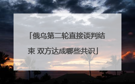 俄乌第二轮直接谈判结束 双方达成哪些共识