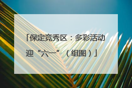 保定竞秀区：多彩活动迎“六一”（组图）
