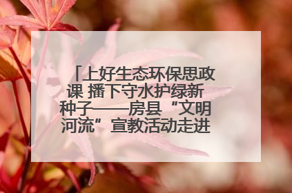 上好生态环保思政课 播下守水护绿新种子——房县“文明河流”宣教活动走进八一希望小学