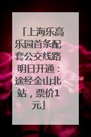 上海乐高乐园首条配套公交线路明日开通：途经金山北站，票价1元
