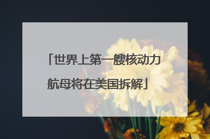 世界上第一艘核动力航母将在美国拆解