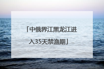 中俄界江黑龙江进入35天禁渔期