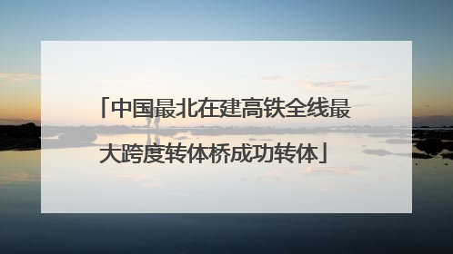 中国最北在建高铁全线最大跨度转体桥成功转体