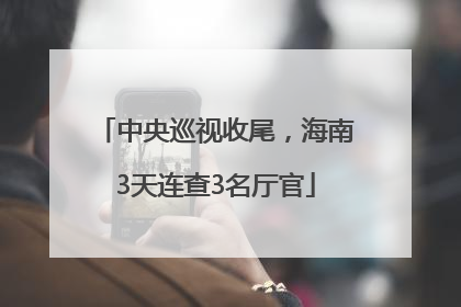 中央巡视收尾，海南3天连查3名厅官
