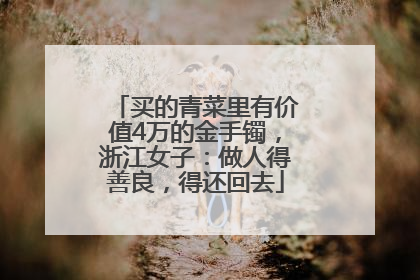 买的青菜里有价值4万的金手镯，浙江女子：做人得善良，得还回去