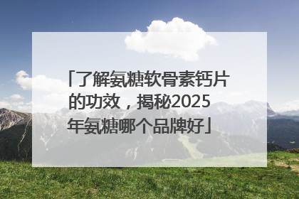 了解氨糖软骨素钙片的功效，揭秘2025年氨糖哪个品牌好