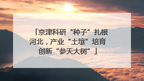 京津科研“种子”扎根河北，产业“土壤”培育创新“参天大树”