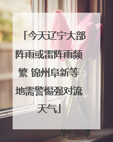 今天辽宁大部阵雨或雷阵雨频繁 锦州阜新等地需警惕强对流天气