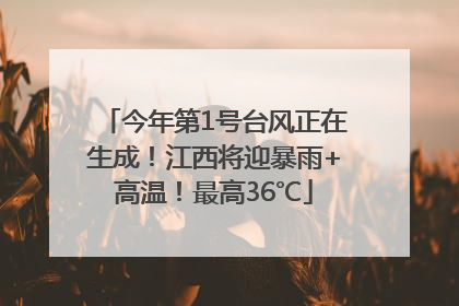 今年第1号台风正在生成！江西将迎暴雨+高温！最高36℃