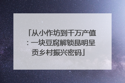 从小作坊到千万产值：一块豆腐解锁昆明呈贡乡村振兴密码