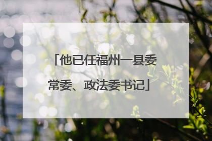 他已任福州一县委常委、政法委书记
