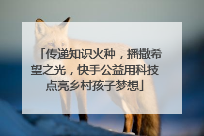 传递知识火种，播撒希望之光，快手公益用科技点亮乡村孩子梦想
