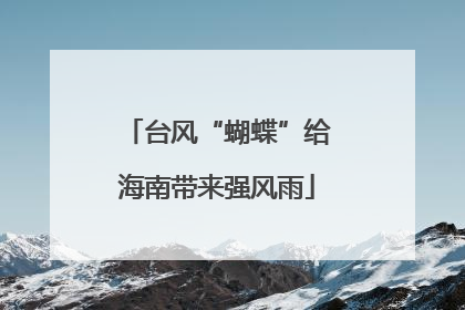 台风“蝴蝶”给海南带来强风雨