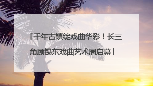 千年古镇绽戏曲华彩！长三角顾锡东戏曲艺术周启幕