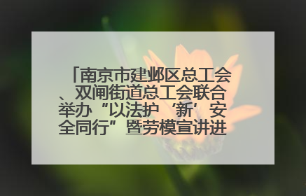 南京市建邺区总工会、双闸街道总工会联合举办“以法护‘新’安全同行”暨劳模宣讲进工地服务活动